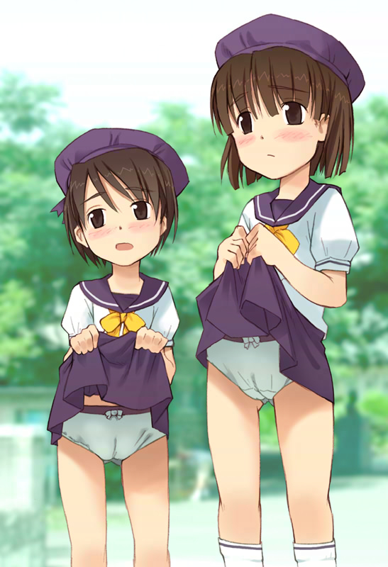 2次ロリ　白パンツ　女児ショーツ