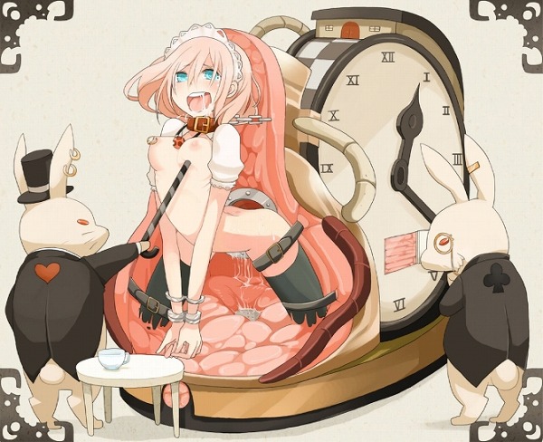 電マをマンコに固定されて強制絶頂プレイさせられてる電マ快楽拷問二次エロ画像-19