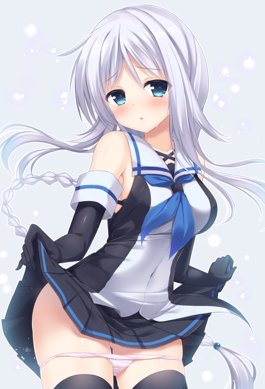 スカートたくし上げて恥ずかしそうな表情が最高にそそる！恥辱のたくし上げ二次エロ画像-26