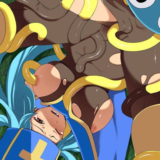 巨乳おっぱいが触手になぶられて形を変えながら弄ばれる異種姦触手姦画像-8